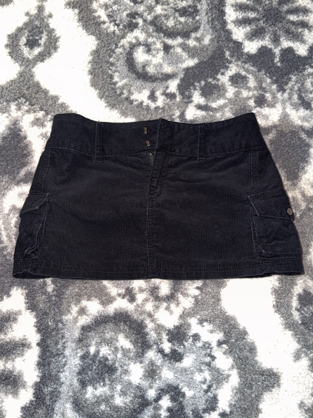 Princess Polly Black Corduroy Mini Skirt
